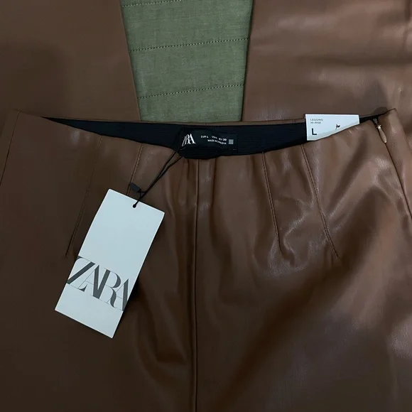 Zara Camel Brown Leggings - Picture 8 of 8